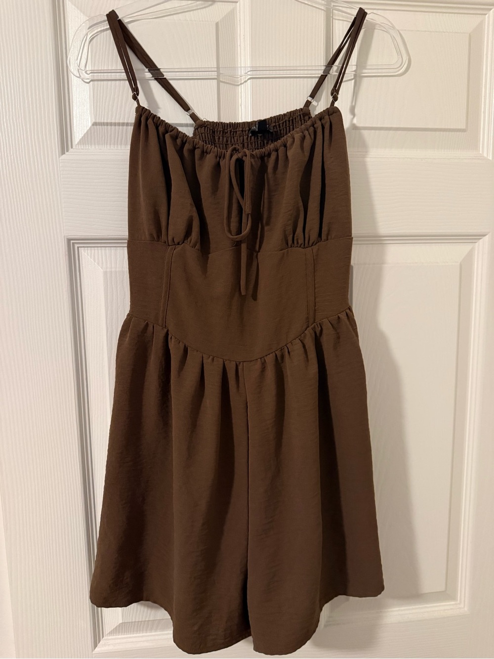Fashion Nova Chocolate Brown Spaghetti Strap Romper